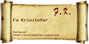 Fa Krisztofer névjegykártya
