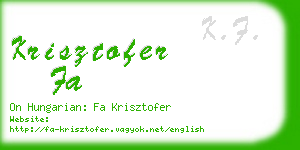 krisztofer fa business card